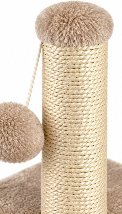 Cat Scratching Post 35cm Sisal Scratcher Kitten Activity Centre Hanging Ball Toy