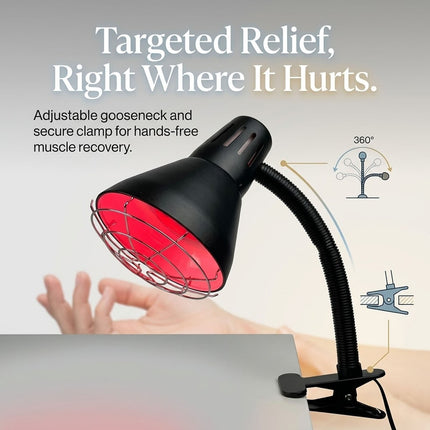 Infrared Heat Lamp 150W Red Light Therapy Clip On Adjustable Muscle Relaxation