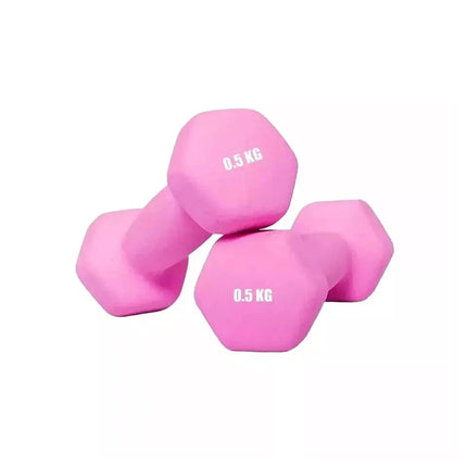 Neoprene Dumbbells 0.5KG x 2 Weights Iron Hand Aerobic Workout Fitness Gym Pink