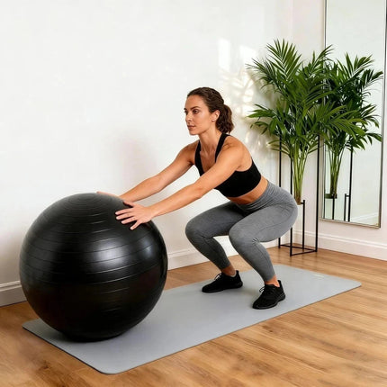 85cm Fitness Exercise Ball Black Anti Burst Yoga Swiss Pregnancy Ball With Pump