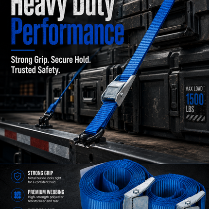 Ratchet Tie Down Strap Pair 2.5m Cargo Belt Buckle