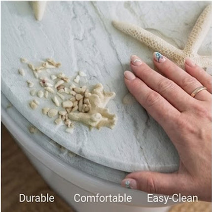18" Universal Toilet Seat Starfish Pebbles Novelty Bathroom WC Seat With Fitting