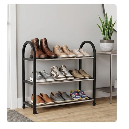 3-Tier Black Shoe Rack Stand
