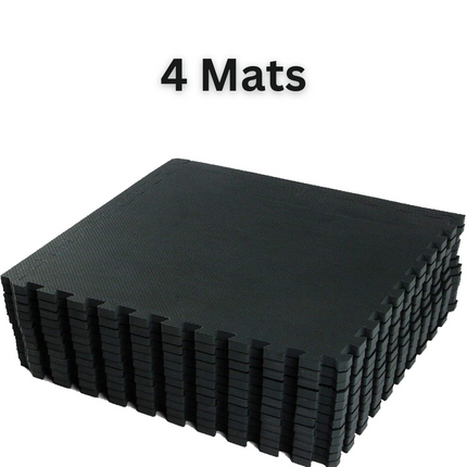 Black Interlocking Mat Yoga Exercise Gym Fitness Gymnastics Soft Foam  60x60cm