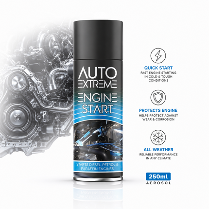 Quick Engine Start Spray 250ml Petrol & Diesel Easy Start Aerosol Car Van Truck