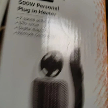 Bush MH-04W Fan Heater With Remote Control 1 Heat Setting Plug In Fan Heater-NEW