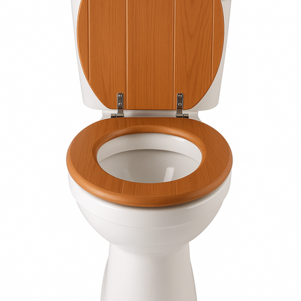 18" Universal Toilet Seat MDF Wooden Bathroom WC Easy Fit + Fittings Novelty