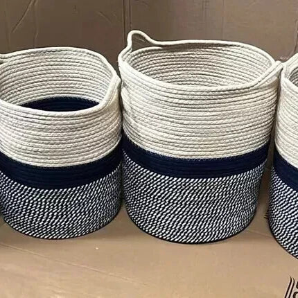 Laundry Basket Cotton Rope Large Cloth Washing Organizer Toy Storage Hamper