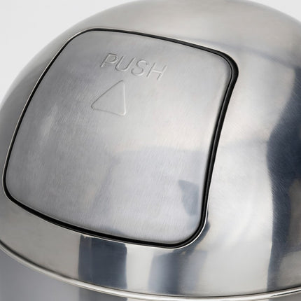 18L Stainless Steel Trash Can with Swing Push Lid Indoor Outdoor Waste Bin