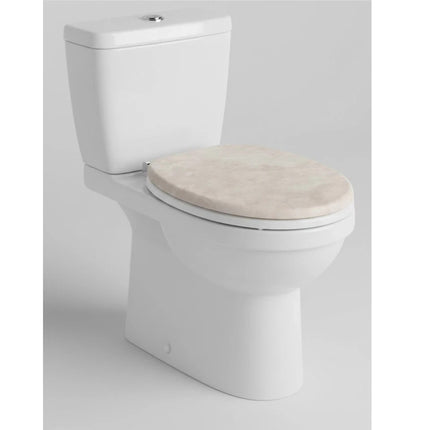 Universal Toilet Seat Natural Stone Effect Wooden Bathroom WC Seat &Fittings 18"