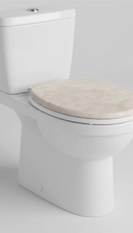 Universal Toilet Seat Natural Stone Effect Wooden Bathroom WC Seat &Fittings 18"