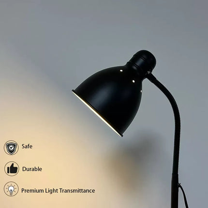 Metal Floor Lamp Standing Adjustable Neck Heavy Base Reading Home Light