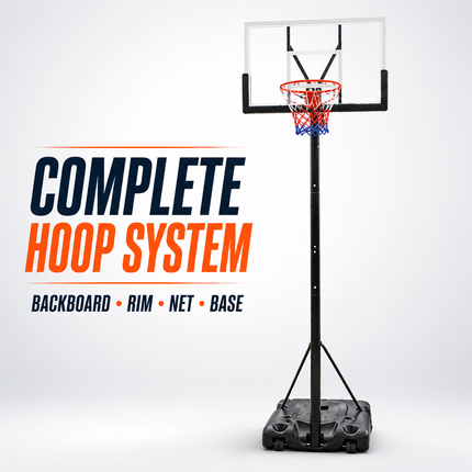 Portable Basketball Hoop Stand 6.5-10FT Adjustable Height Backboard Wheeled Base