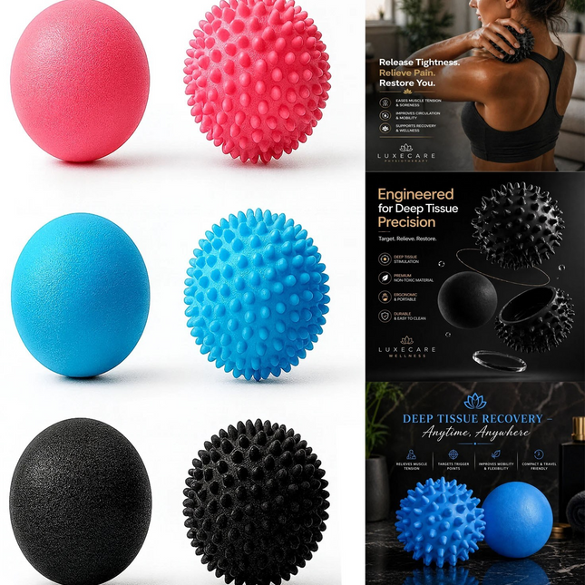 Lacrosse & Spiky Massage Ball Set