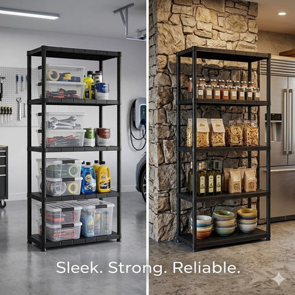 Storage Shelves 4/5 Tier Plastic Home Garage Rack