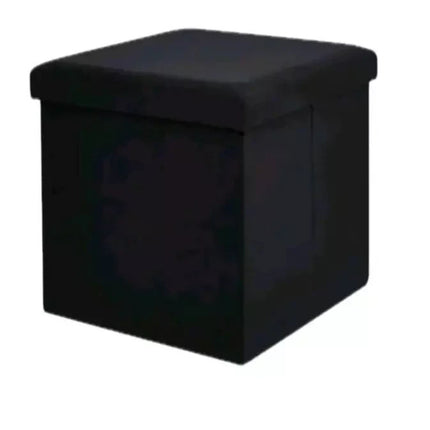 Folding Storage Box Faux Leather Home Footstool Ottoman Seat Stool Storage Boxes