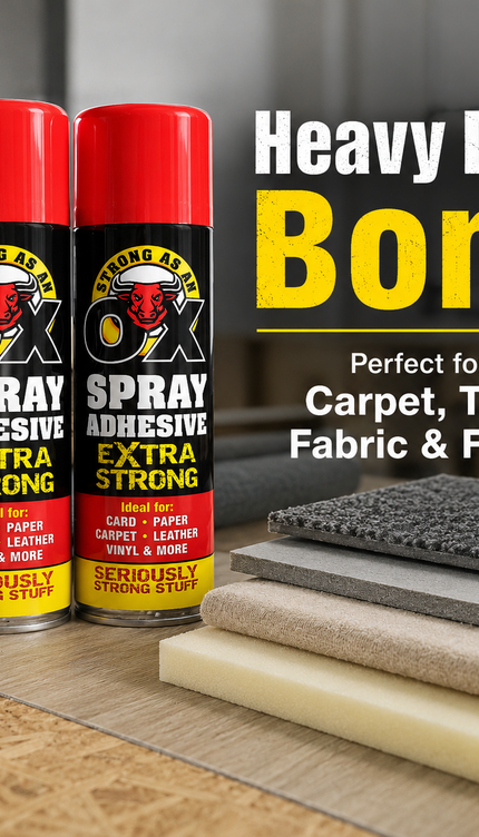 2x Adhesive Glue Spray 500ml H Duty Multipurpose Aerosol Carpet Tile Fabric Foam