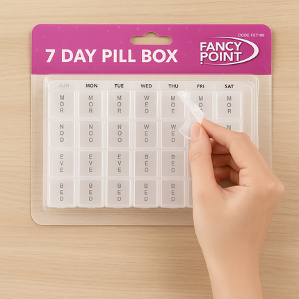 Weekly Pill Box 7 Day 28 Compartment Tablet Organiser Medicine Storage Dispenser