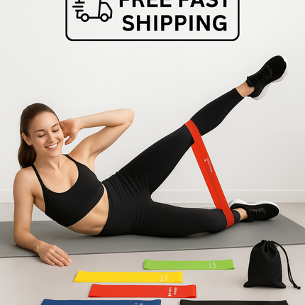 5-Pack Resistance Bands Loop Latex Fitness Exercise Yoga Workout Home Gym