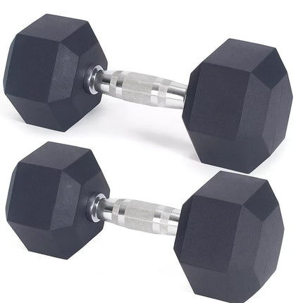 Hex Dumbbells Set 2.5kg-20kg Pair Rubber Encased Hexagonal Weight Lifting Gym