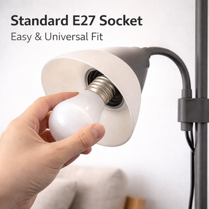 Modern Adjustable Floor Lamp with Reading Light for Bedroom, Living Room & Study