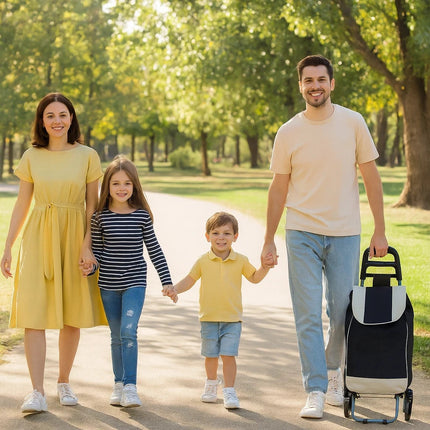 Folding Shopping Trolley with Waterproof Bag