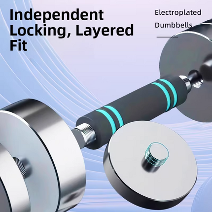 Ultra Compact Dumbbell Set Chrome Steel Adjustable Anti-Slip Grip Gym Exercise