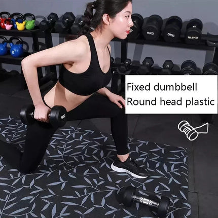 20KG Rubber Round Dumbbell Home Gym Weight Lifting Fitness Black Hand Weights