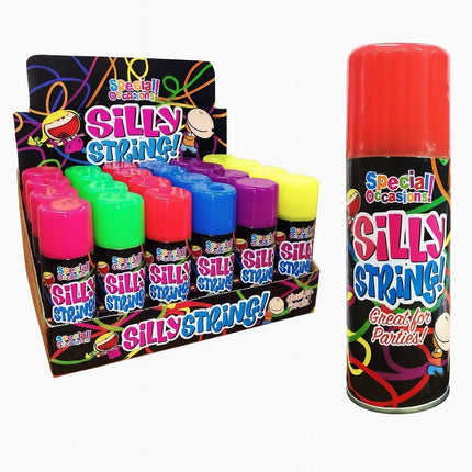 6x Party Silly String Spray Cans Mixed Colours Fun Streamers Party Celebration