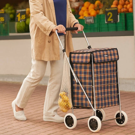 4 Wheel Shopping Cart Trolley Folding With Insulated Cooler Bag 60L Bag CaseUsed