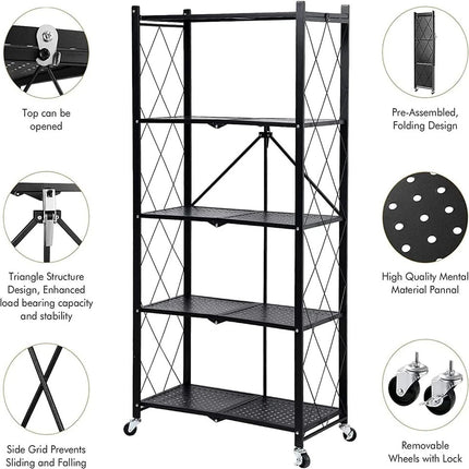 Folding Shelf Storage Portable Rack Shelves Garage Kitchen Warehouse Pantry Shed