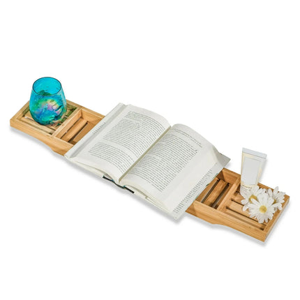 Bamboo Bath Caddy Tray Wooden Bathroom Rack Tub Tidy Shelf Storage Organizer