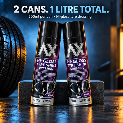 Auto Extreme Tyre Shine Spray 500ml High Gloss Wet Look Car Tyre Dressing 2-Pack