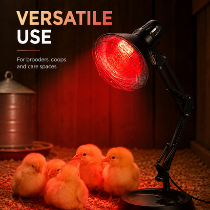150W Infrared Heat Lamp Chick Brooder Light Poultry Chicken Duckling Heater