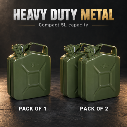 Metal Jerry Can 5L 10L 20L & Spout Heavy Duty Petrol Diesel Storage Container