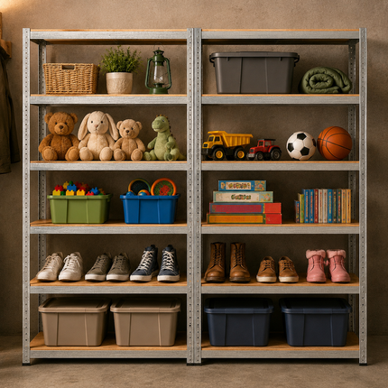 5 Tier Steel Garage Shelving Unit – Silver