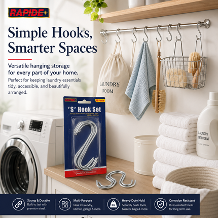 Stainless Steel S Hooks – Pack