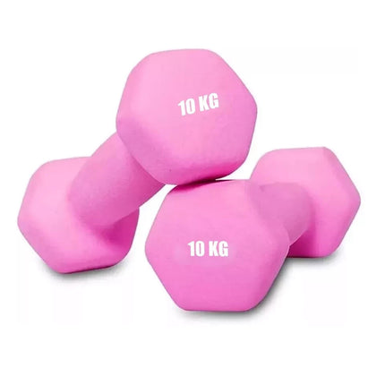 Neoprene Dumbbells 10KG x 2 Weights Iron Hand Aerobic Workout Fitness Gym Pink