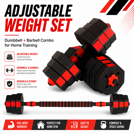 Dumbbells 20KG Adjustable Octagonal Workout Set