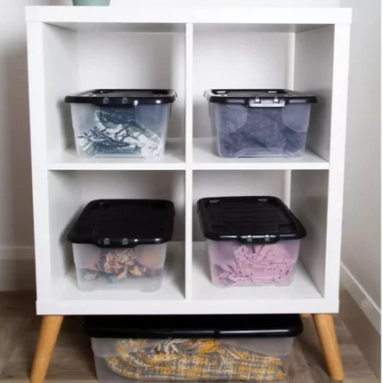 Curve Storage Box With Lid 10 Liters Clear Plastic Underbed Home Organizer Box