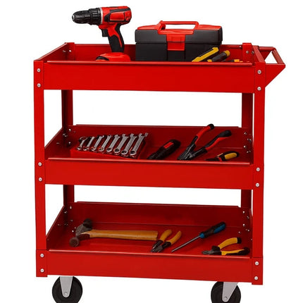 2/3 Tier Heavy Duty Tool Storage Trolley Cart with Wheels Garage Workshop DIY