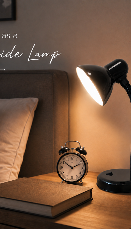 Black Flexible Neck Desk Lamp E27 40W for Study & Reading