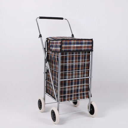 4 Wheel Shopping Cart Trolley Folding With Insulated Cooler Bag 60L Bag CaseUsed