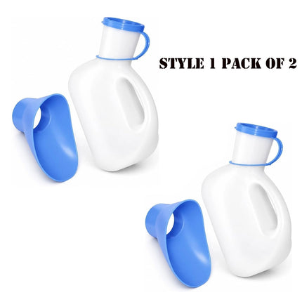 Unisex Urinal Bottle With Lid Funnel 1L Patients Travel Camping Pee Container