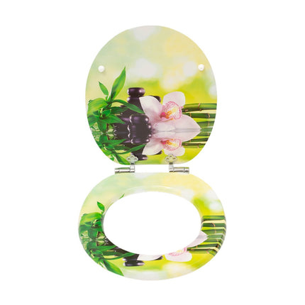 18" Universal Toilet Seat MDF Wooden Bathroom WC Easy Fit + Fittings Novelty