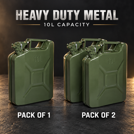 Metal Jerry Can 5L 10L 20L & Spout Heavy Duty Petrol Diesel Storage Container