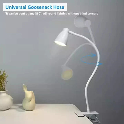 LED Desk Lamp Clip On Reading Light 3W Eye-Care Flexible 10 Brightness Levels