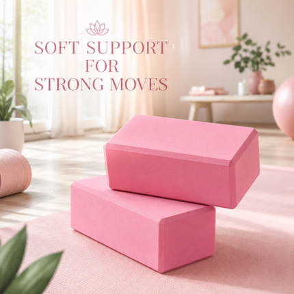 Yoga Gym Blocks Brick Foam Pair Exercise Training Pilates Meditation Anti Slip