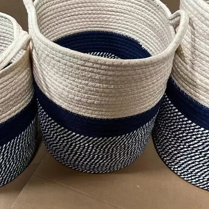 Laundry Basket Cotton Rope Large Cloth Washing Organizer Toy Storage Hamper
