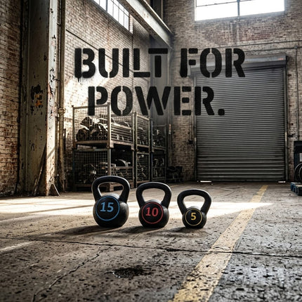 Kettlebell Weight Set 3pcs Weight Lifting Exercise 30LB Home Gym Fitness Workout